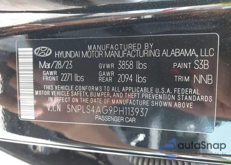 2023 Hyundai Elantra Sel from USA, damaged, VIN 5NPLS4AG9PH113937